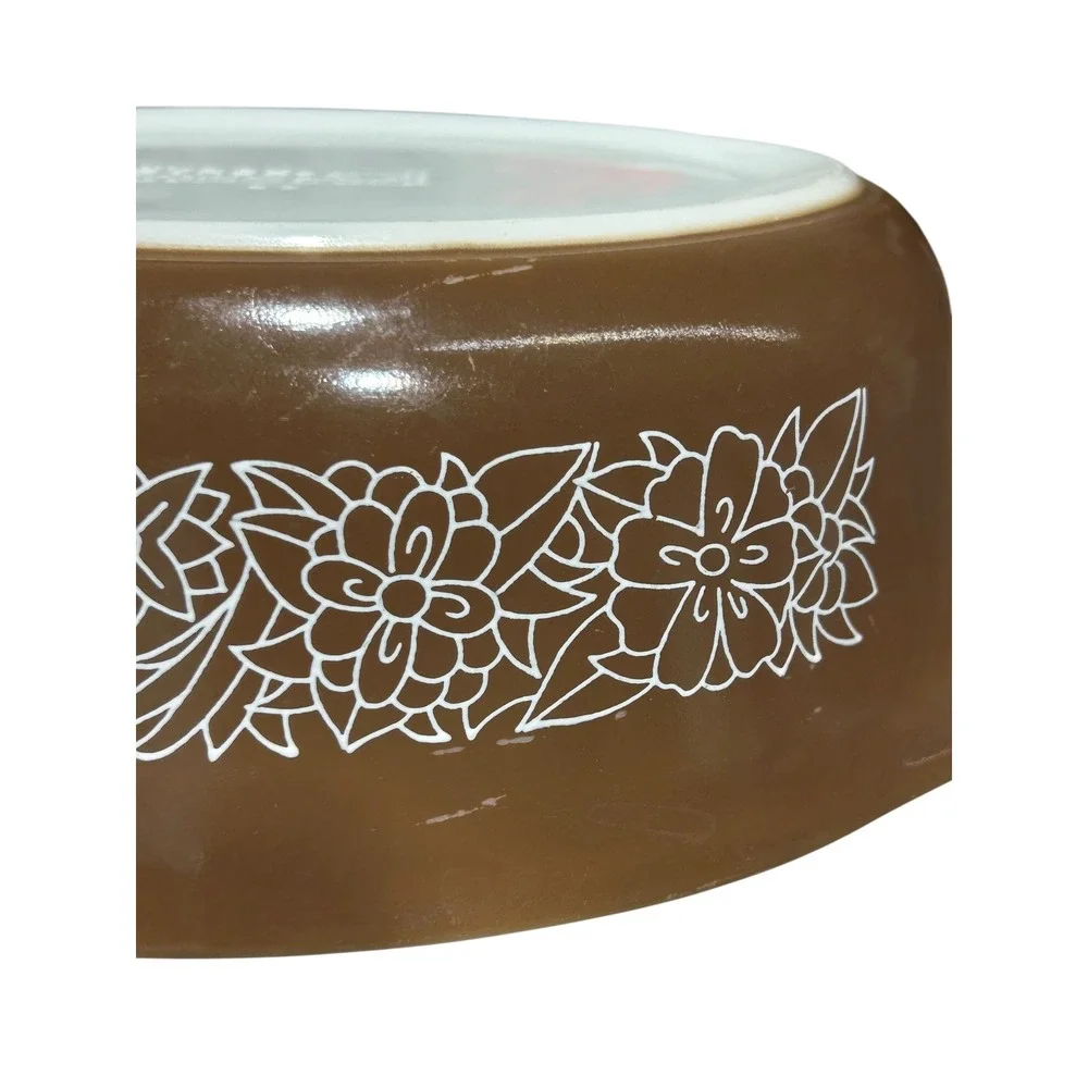 Pyrex Woodland 043 Oval Casserole Dish 1.5 Qt Brown no Lid Vintage Baker